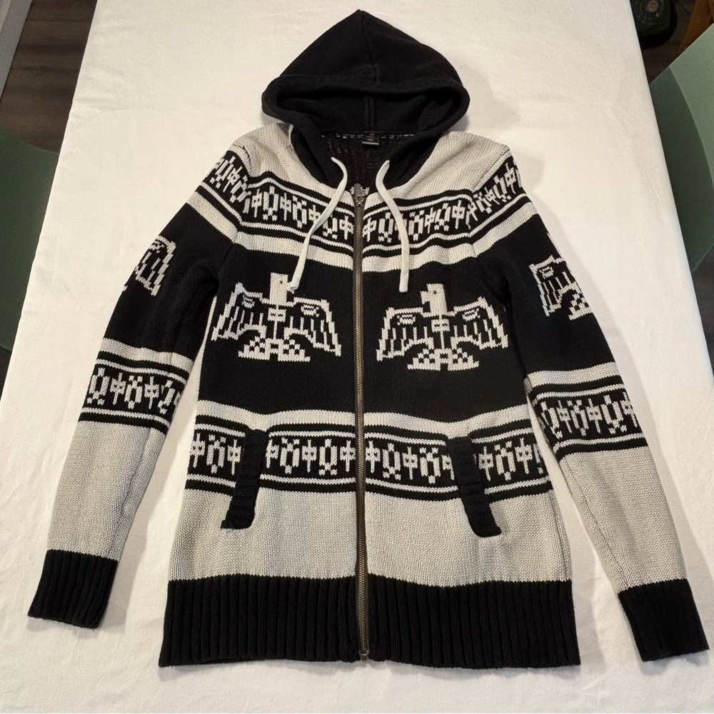 Red Dragon Knit Sweater with Thunderbird Design